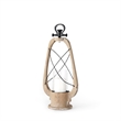 Mercana Zain I Small Brown Wooden Vintage Inspired C&le Holder Lantern