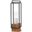 Mercana Orionis II Large Black Metal/Wood Candle Holder Lantern