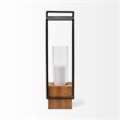Mercana Orionis II Large Black Metal/Wood Candle Holder Lantern