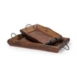 Mercana Durone Set of Two Brown Wooden Live Edge Serving Trays