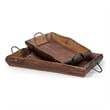 Mercana Durone Set of Two Brown Wooden Live Edge Serving Trays
