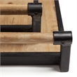 Mercana Benson Set of Two Light Brown Wood Black Iron Decorative Serving Trays