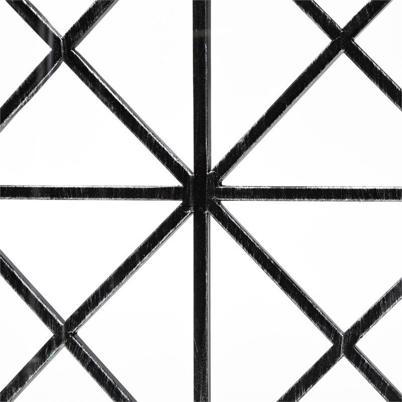 Mercana Ellingson Rectangular Black Metal Glass Bottom Tray