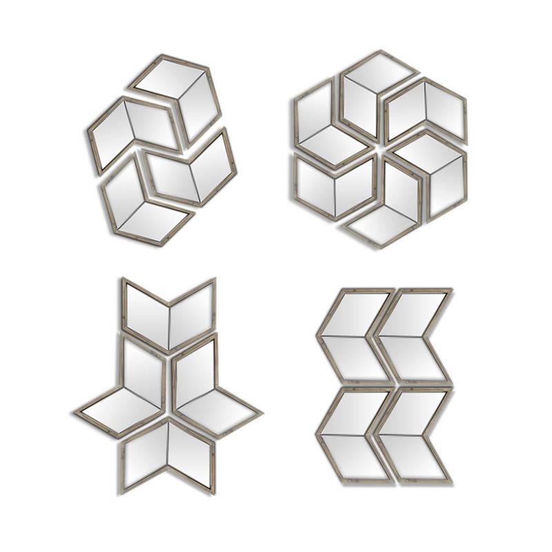 Mercana Chevren 26x22 Chevron Brown Wood Frame Mirror