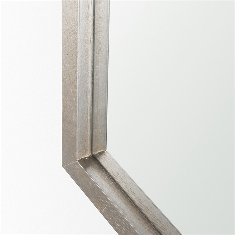 Mercana Chevren 26x22 Chevron Brown Wood Frame Mirror