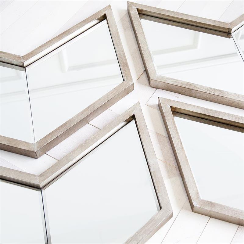 Mercana Chevren 26x22 Chevron Brown Wood Frame Mirror