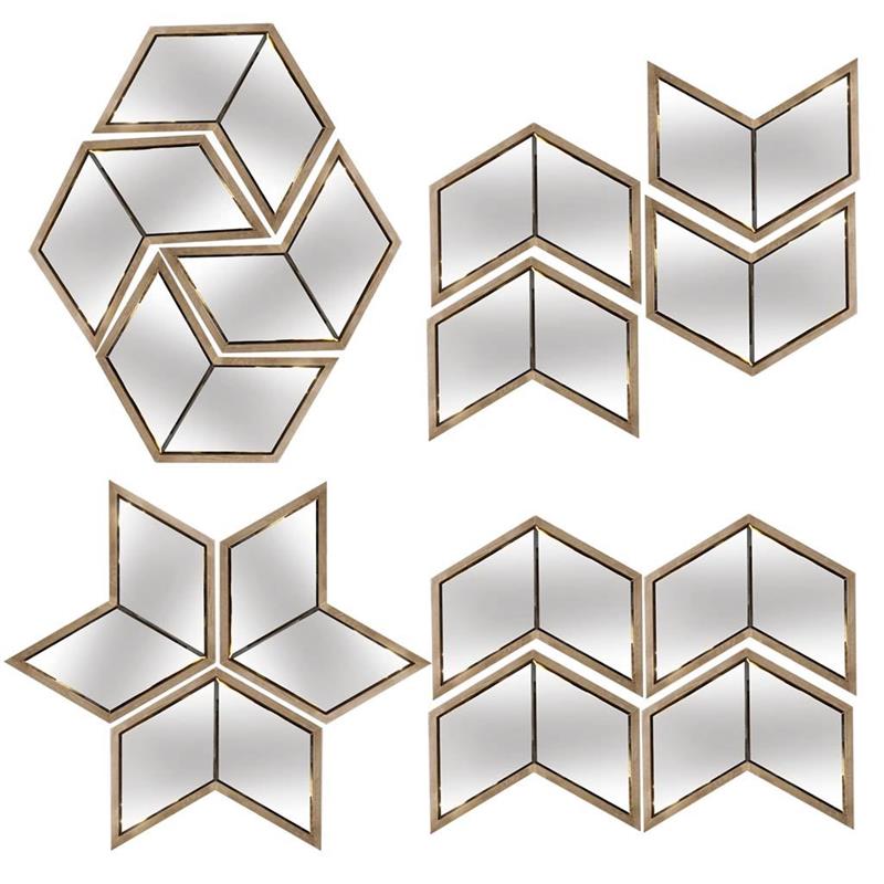 Mercana Chevren 26x22 Chevron Brown Wood Frame Mirror