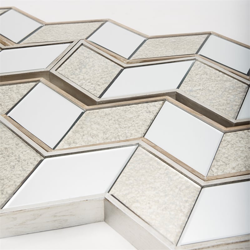 Mercana Cheveronna 36x12 Chevron Brown Wood Frame Mirror