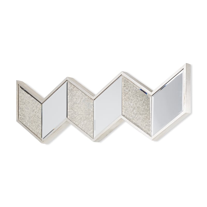 Mercana Cheveronna 36x12 Chevron Brown Wood Frame Mirror