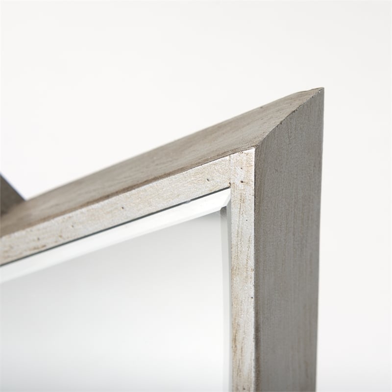 Mercana Cheveronna 36x12 Chevron Brown Wood Frame Mirror