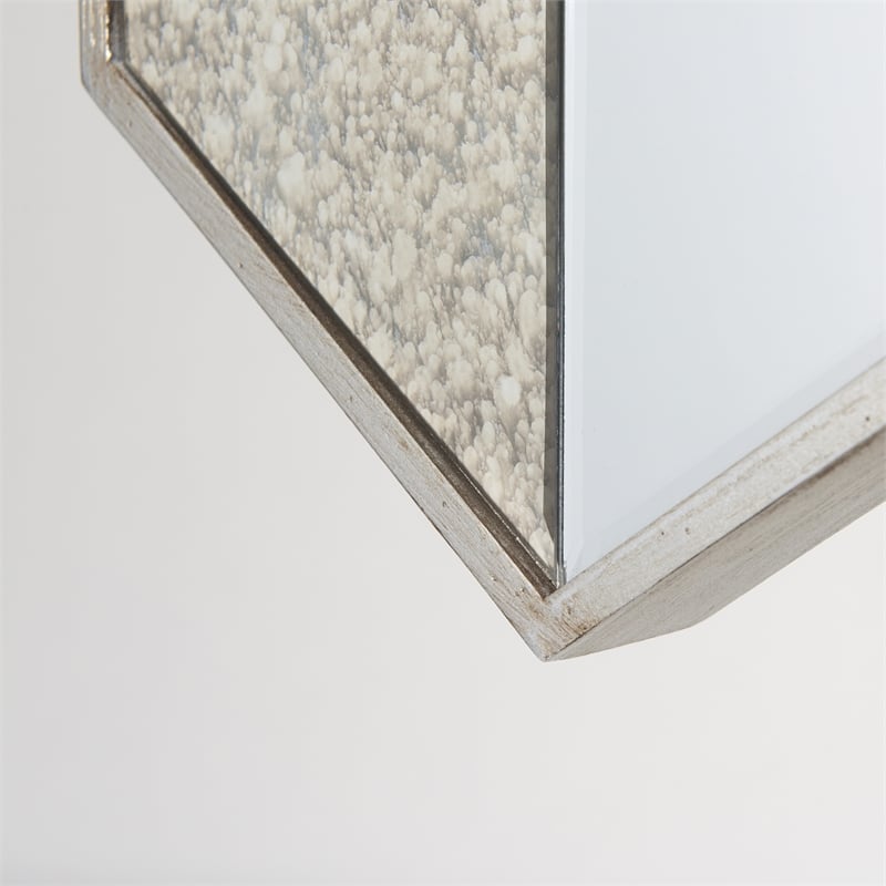 Mercana Cheveronna 36x12 Chevron Brown Wood Frame Mirror