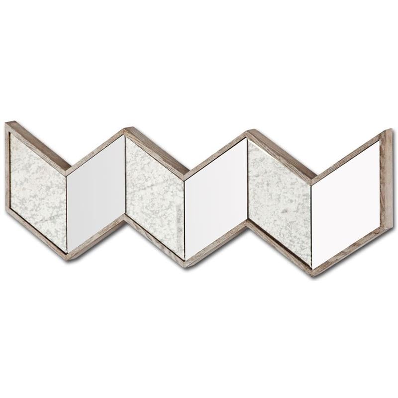 Mercana Cheveronna 36x12 Chevron Brown Wood Frame Mirror