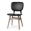 Mercana Haden I Black Faux-Leather Brown Wood Iron Dining Chair (Set of 2)