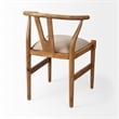 Mercana Trixie I Wood Frame and Linen Upholstered Dining Chair in Cream/Brown