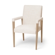 Mercana  Palisades Cream Fabric Wrap Brown Wood Frame Dining Chair