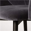 Mercana Furniture Ronald II Grey Velvet Wrap Black Wooden Base Dining Chair