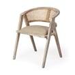 Mercana Furniture Tabitha I Brown Wooden Frame Natural Linen Seat Dining Chair