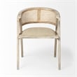 Mercana Furniture Tabitha I Brown Wooden Frame Natural Linen Seat Dining Chair