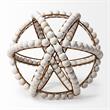 Mercana Espanlade II Decorative Metal Orb with White Wood Beads