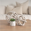 Mercana Espanlade II Decorative Metal Orb with White Wood Beads