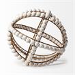 Mercana Espanlade II Decorative Metal Orb with White Wood Beads