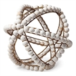 Mercana Espanlade II Decorative Metal Orb with White Wood Beads