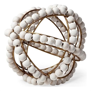 Mercana Espanlade I Metal Orb with White Wood Beads