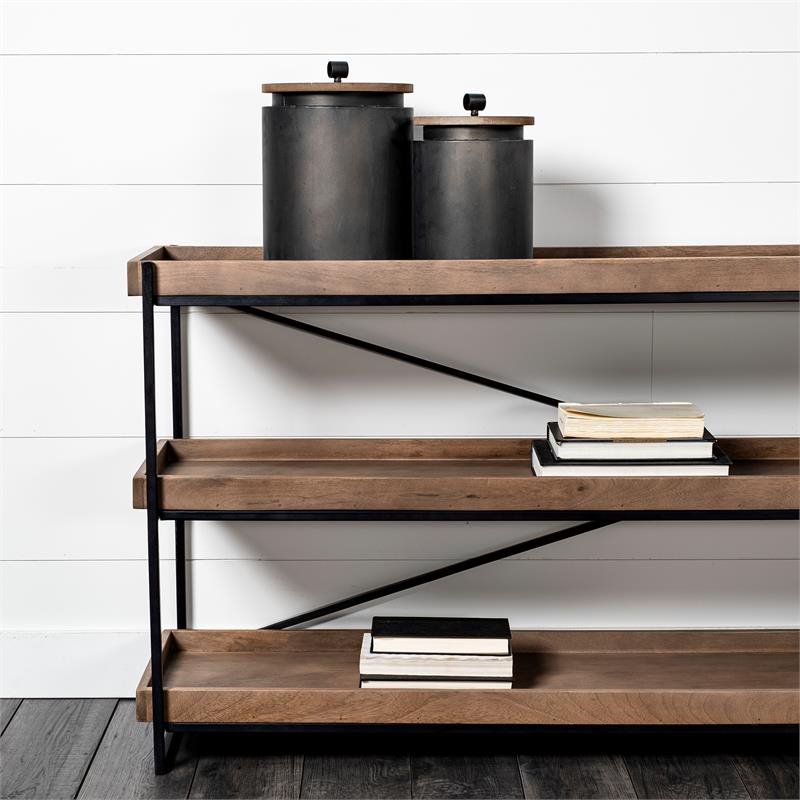 Mercana Cyril Set of Two Metal Gray/Brown Cylindrical Boxes
