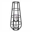 Mercana Bella Small Black Metal Cylindrical Cage Candle Holder Lantern