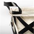 Mercana Liya Black Metal Basket with Cream Fabric Liner