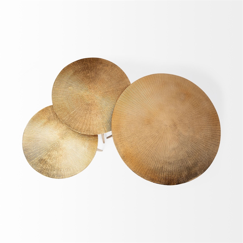 Mercana Reva III 16.3 x 17 Round Top Gold-Toned Cast Metal Accent Table