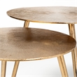 Mercana Reva I 24 x 21 Round Top Gold-Toned Metal Cast Aluminum Accent Table