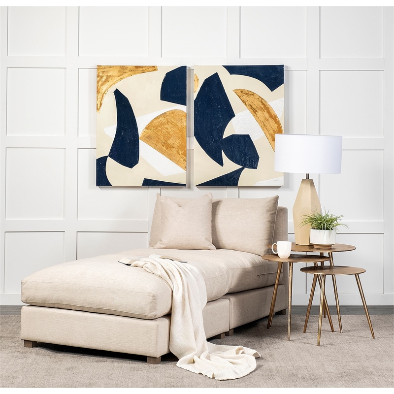 Mercana Reva I 24 x 21 Round Top Gold-Toned Metal Cast Aluminum Accent Table