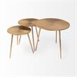Mercana Reva I 24 x 21 Round Top Gold-Toned Metal Cast Aluminum Accent Table