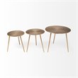 Mercana Reva I 24 x 21 Round Top Gold-Toned Metal Cast Aluminum Accent Table