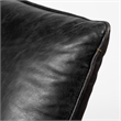 Mercana Flavelle II Black Leather Cushion Seat & Solid Iron Base Accent Chair