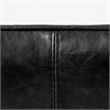 Mercana Flavelle II Black Leather Cushion Seat & Solid Iron Base Accent Chair