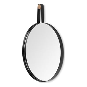 Mercana Collie Oval Metal Decorative Wall Mirror in Black