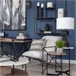 Leonidas Cream Fabric Padded Seat w/ Black Metal Frame Accent Chair