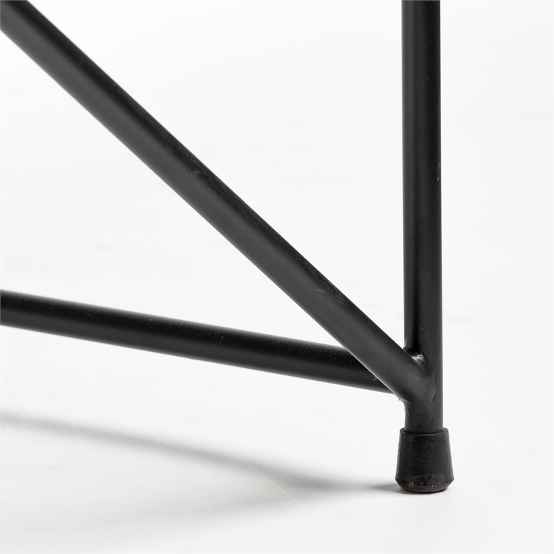 Leonidas Cream Fabric Padded Seat w/ Black Metal Frame Accent Chair