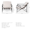 Leonidas Cream Fabric Padded Seat w/ Black Metal Frame Accent Chair