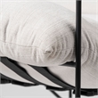Leonidas Cream Fabric Padded Seat w/ Black Metal Frame Accent Chair