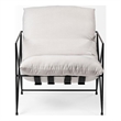 Leonidas Cream Fabric Padded Seat w/ Black Metal Frame Accent Chair