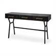 Mercana Vince 3 Drawer Metal Writing Desk in Matte Black