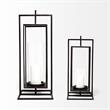 Mercana Albus II Small Black Metal Rectangular Table Candle Holder