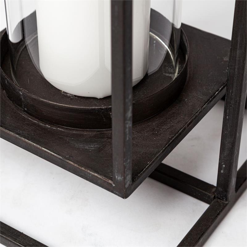 Mercana Albus II Small Black Metal Rectangular Table Candle Holder