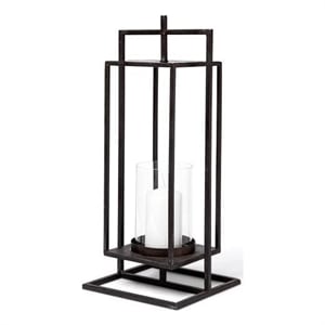 Mercana Albus II Small Black Metal Rectangular Table Candle Holder