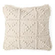 Mercana Leroy 18 x 18 Ivory Wool Decorative Pillowcase (cover only)