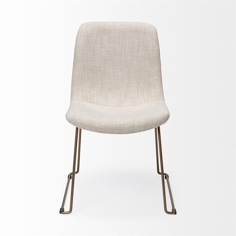 Mercana Sawyer I Cream Fabric Seat Gold Metal Frame Dining Chair