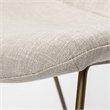 Mercana Sawyer II Cream Fabric Wrap Gold Metal Frame Dining Chair